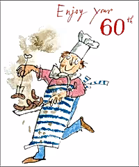 Cooking Quentin Blake 60th Birthday Card