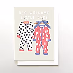 Big Welcome Little Ones Twins Card