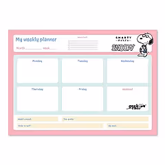 Snoopy A3 Weekly Planner Notepad Pink
