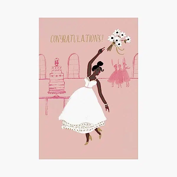Bride and Bouquet Wedding Congratulations Card