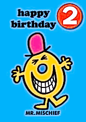 Mr Men Age 2 Badge Birthday Card
