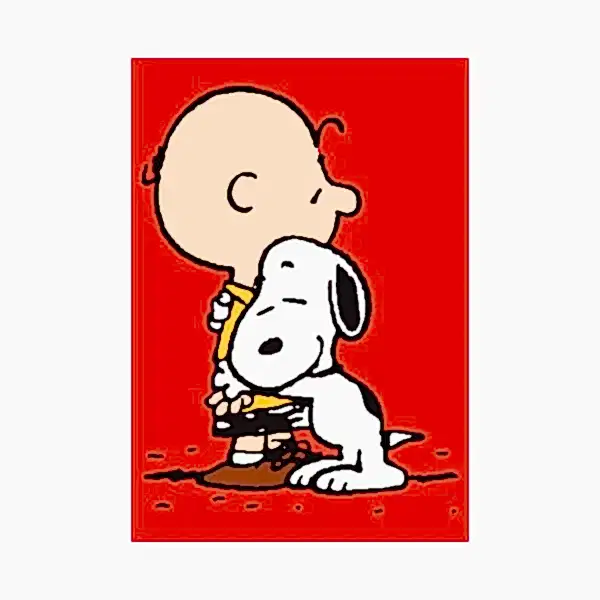 Charlie Brown Hug Snoopy Mini Card