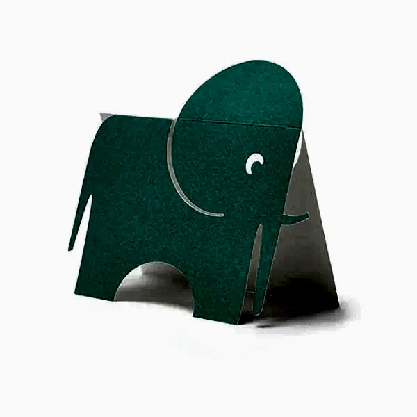 Blue Elephant Die Cut Card