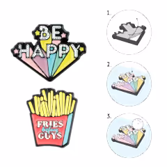 Cutie Set of 2 Metal Stickers - Be Happy