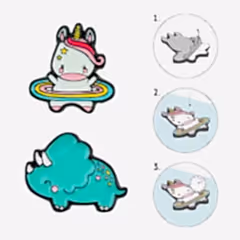 Cutie Set of 2 Metal Stickers - Unicorn