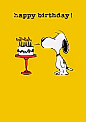 Happy Birthday Snoopy Cake Card
