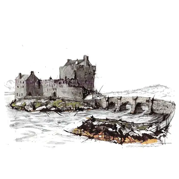 Eileen Donan Castle Illustration Card