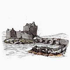 Eileen Donan Castle Illustration Card