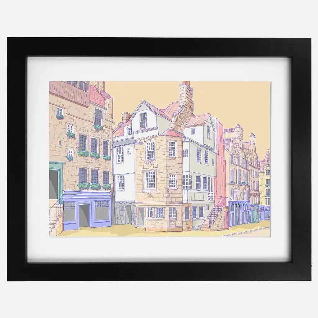 Royal Mile and John Knox House Print