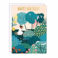 Flower Picking Birthday Card