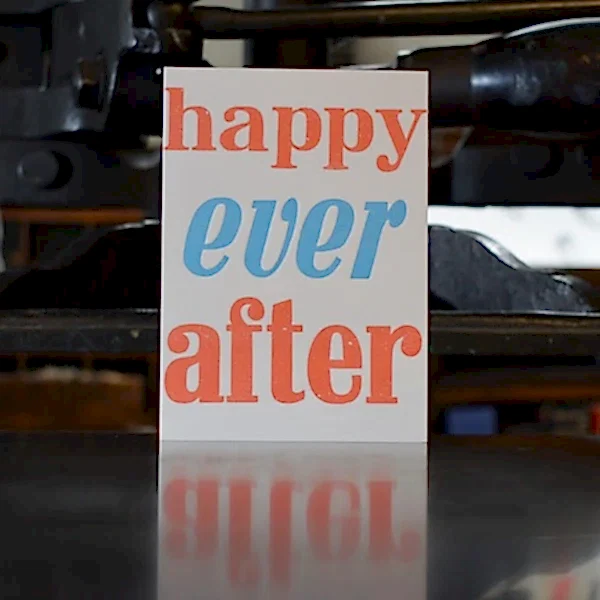Happy Ever After Letterpress Wedding Card