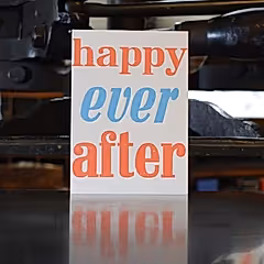 Happy Ever After Letterpress Wedding Card