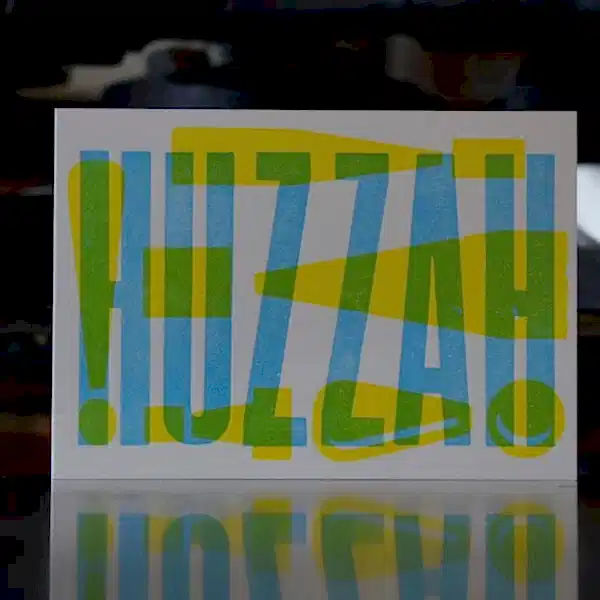 Huzzah! Letterpress Celebration Card