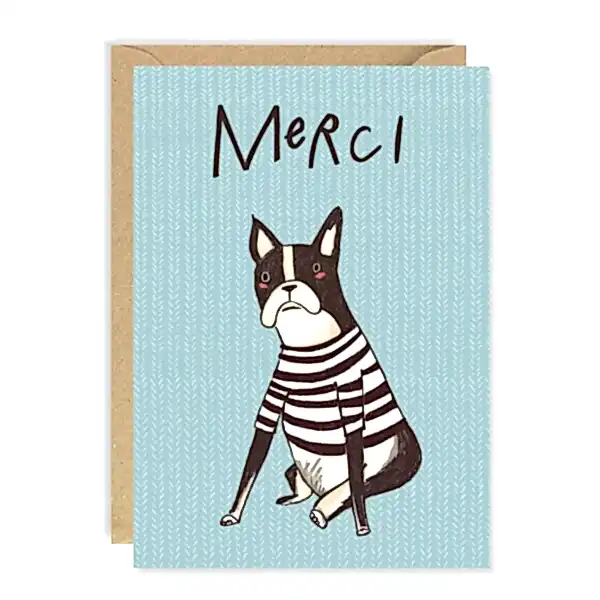 Merci French Bulldog Card