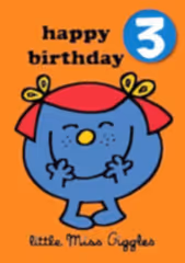 Little Miss Age 3 Badge Birthday Card