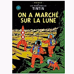 Explorers on the Moon Tintin Poster