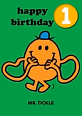 Mr Men Age 1 Badge Birthday Card