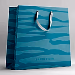 Paper Tiger Blue Stripe Gift Bag