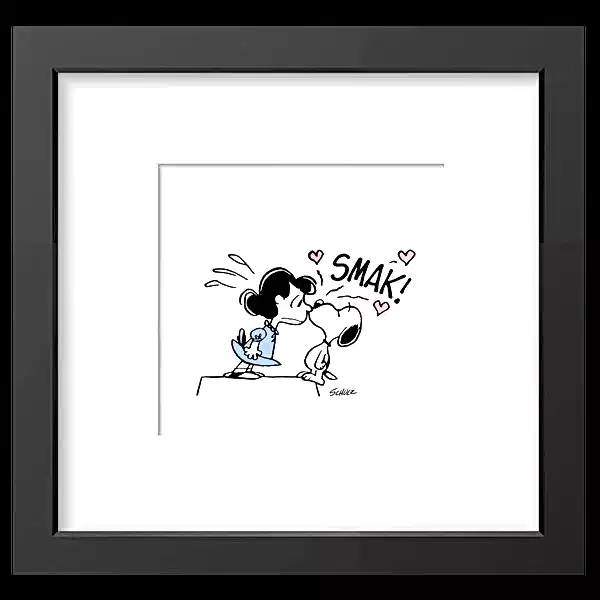 Snoopy Smak! Framed Print 9x9