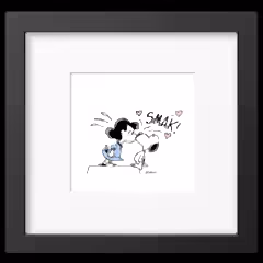 Snoopy Smak! Framed Print 9x9
