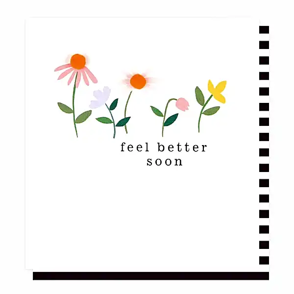 Feel Better Soon Pom Pom Flowers Card