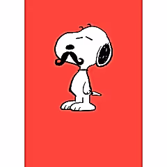 Moustache Snoopy Card