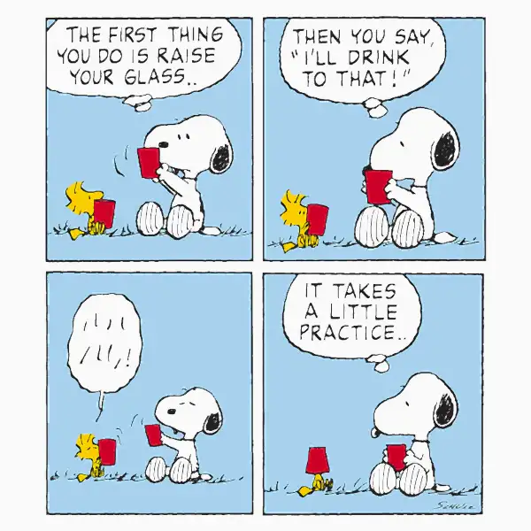 Raise Your Glass Snoopy Card