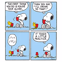 Raise Your Glass Snoopy Card