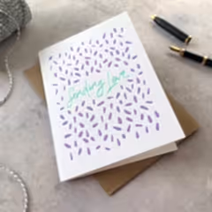 Sending Love Purple Petals Card