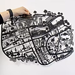 Edinburgh A2 Lasercut Map in Tube - Black