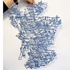 Scotland Lasercut Map in Tube - Navy