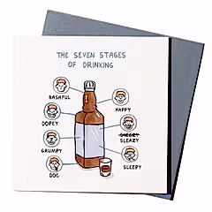 The Seven Stages of Drinking card