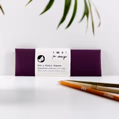 Deep Purple Recycled Leather Pen and Pencil Pouch