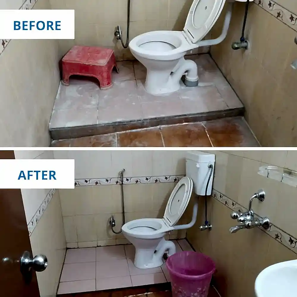 Bathroom Cleaning Before and After