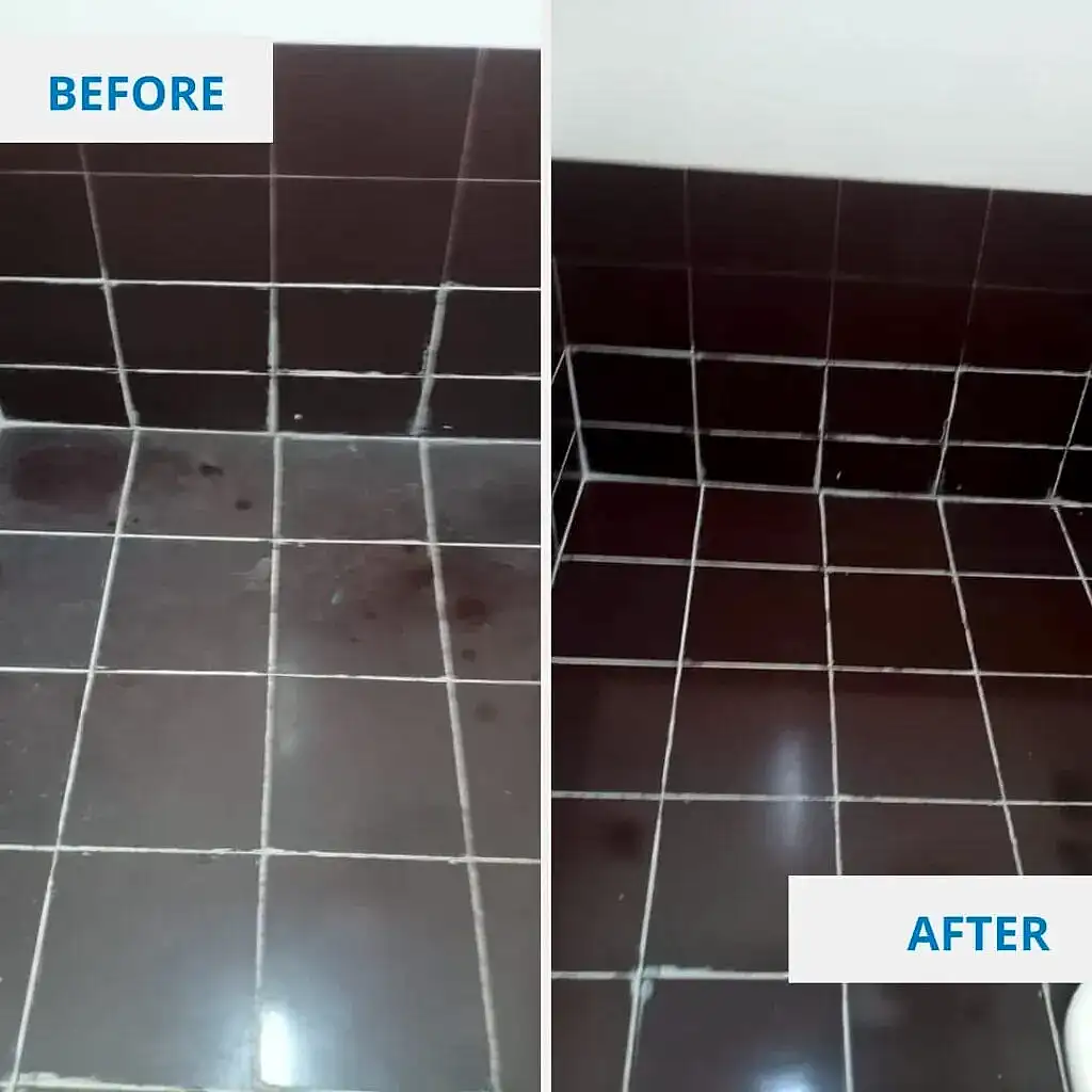 Bathroom Floor Before and After By Clean Fanatics