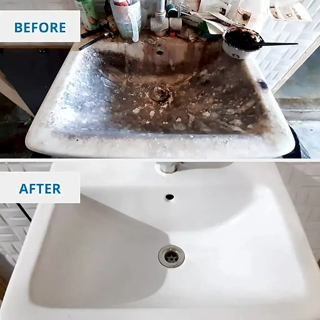 Bathroom Wash Basin Before and After By Clean Fanatics