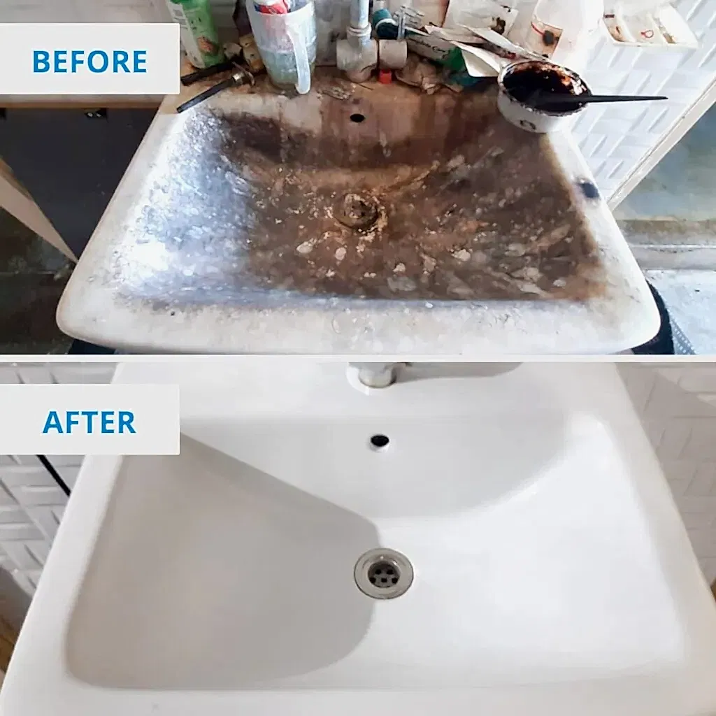 Bathroom Wash Basin Before and After By Clean Fanatics