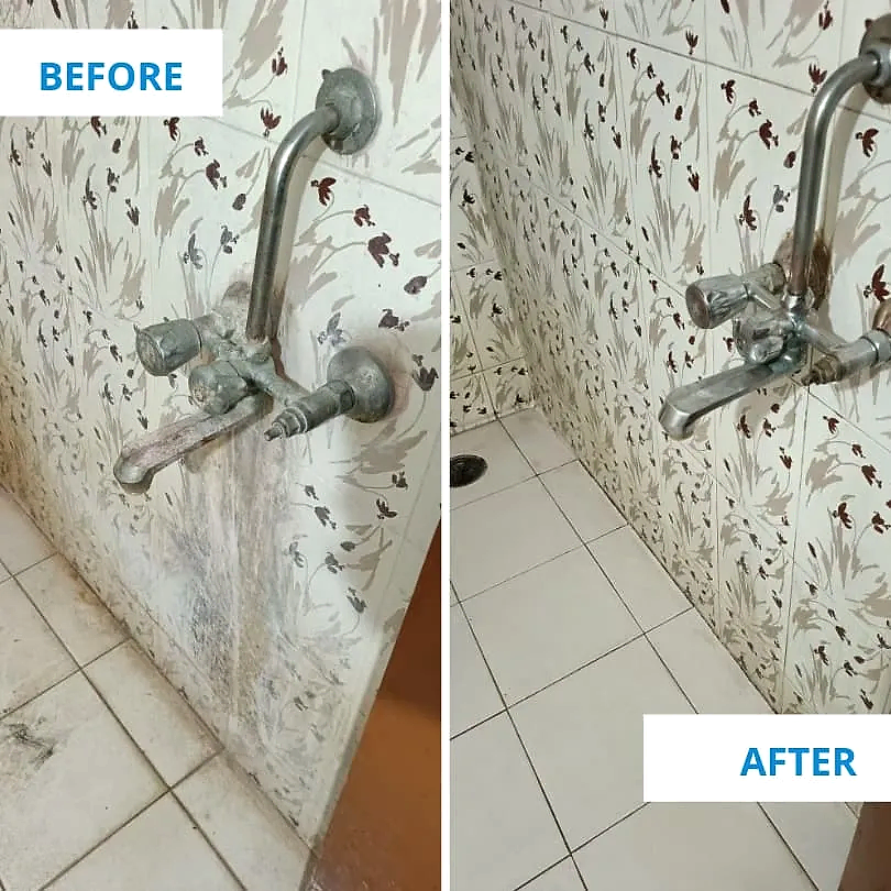 Bathroom Mixer Before and After By Clean Fanatics