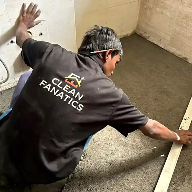 Stone & Tiles Repair Services in Bangalore stones replacement Clean Fanatics technician working on tile replacement.