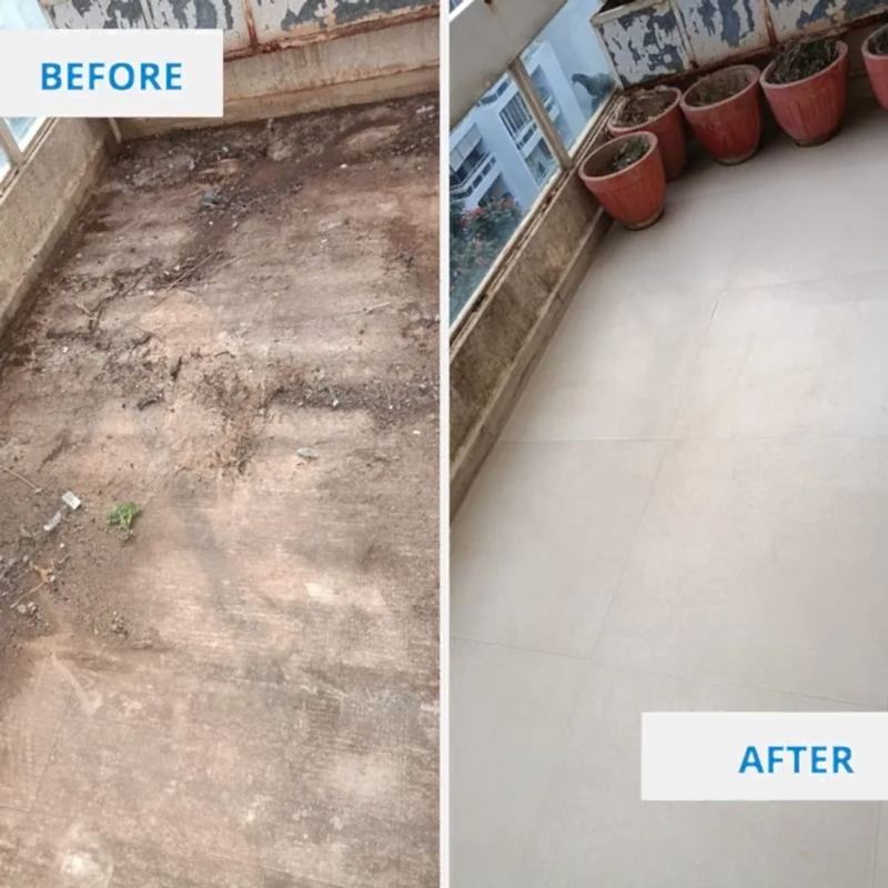 Clean Fanatics - Book Professional Cleaning Services Bangalore Professional Cleaning Services Balcony cleaning before and after by Clean Fanatics