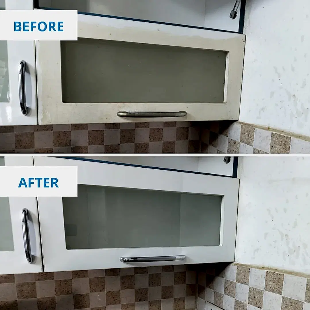 Clean Fanatics - Book Professional Cleaning Services Bangalore Professional Cleaning Services Kitchen cabinet cleaning before and after by Clean Fanatics
