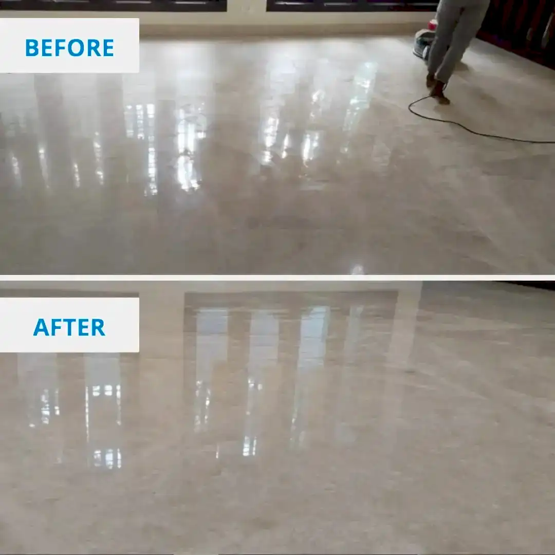 Clean Fanatics - Book Professional Cleaning Services Bangalore Professional Cleaning Services Marble floor polishing before and after by Clean Fanatics
