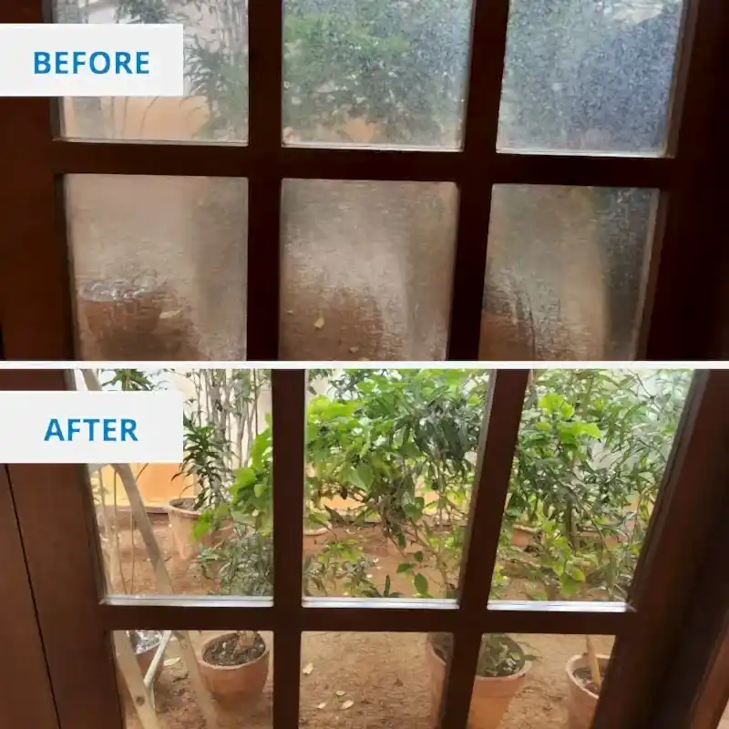 Clean Fanatics - Book Professional Cleaning Services Bangalore Professional Cleaning Services Glass window cleaning service before and after by Clean Fanatics