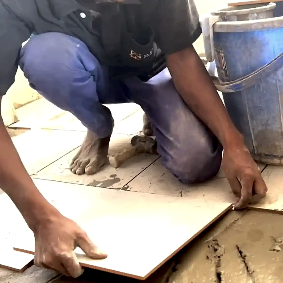 Clean Fanatics - Book Professional Cleaning Services Bangalore Professional Cleaning Services Clean Fanatics technician performing tile replacement